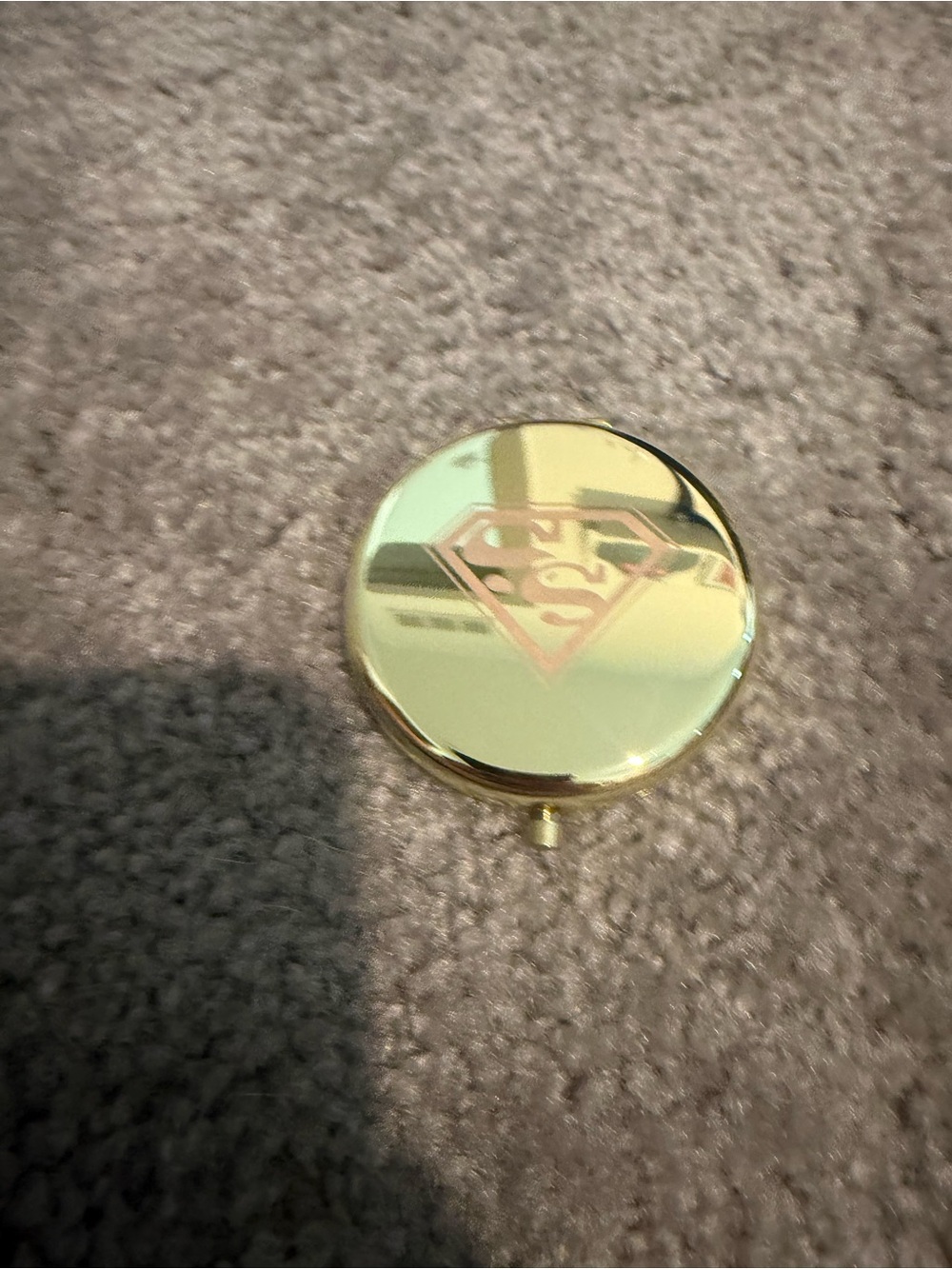 Gold Superman Compact Mirror